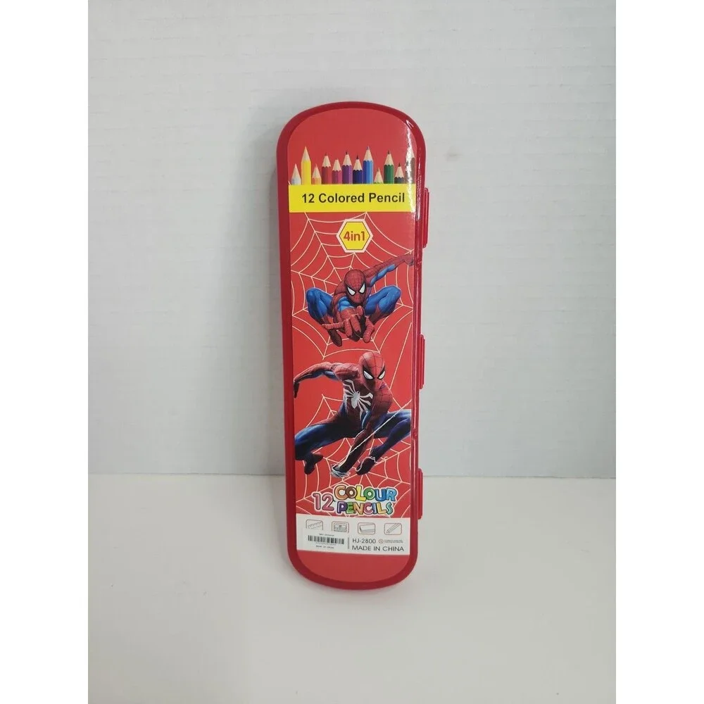 4 In 1 Colored Pencil Set Spiderman